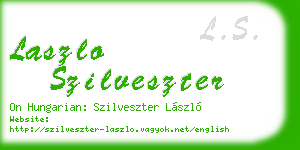 laszlo szilveszter business card